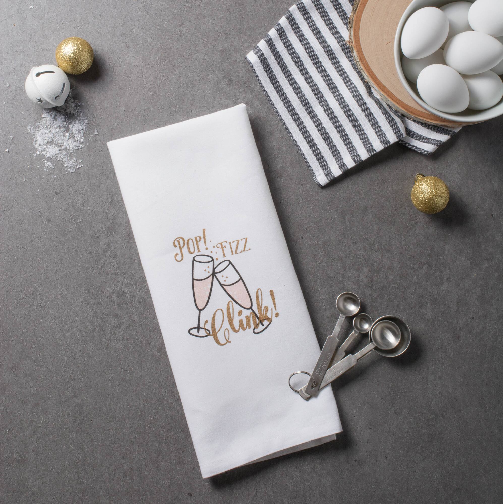 DII® Assorted Pop Fizz Clink! Printed Dishtowel (Set of 2)